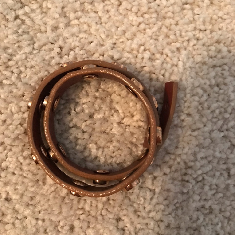 Tory Burch leather double wrap bracelet